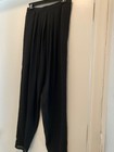 Wayne Clark 1980s Vintage Black Pleated Chiffon Crepe Pants – Size 8 — photo 4