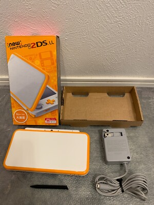 Used) New Nintendo 2DS LL XL White x Orange Console Japan