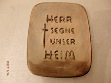 Herr Segne unser Heim - Wandaufh&auml;nger 13x10cm ev. Bronce