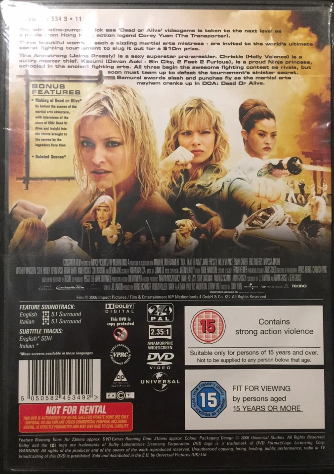 DOA: DEAD OR ALIVE (2006) DVD - HOLLY VALANCE/JAIME PRESSLY - ACCIÓN - RARO FUERA DE STOCK Foto 2 de 2