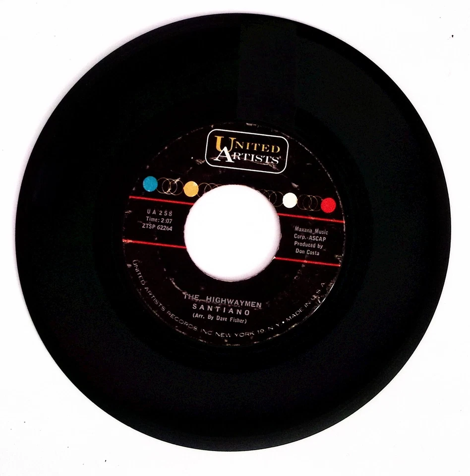 THE HIGHWAYMENT SANTIANO/MICHAEL UNITED ARTISTS RECORDS VINYL 45 71-147 Foto 3 de 3