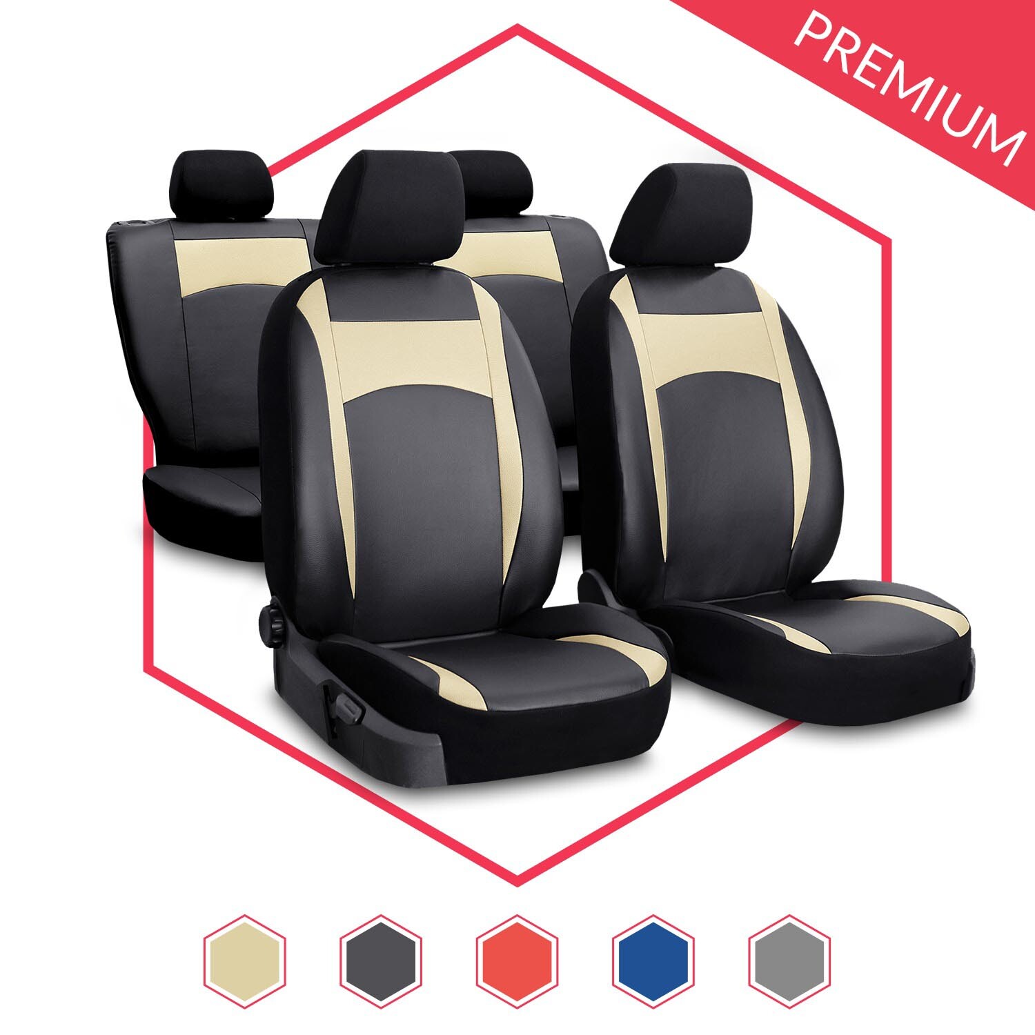 Jooexel Autositzbezüge Universal Für Isuzu D-Max Trooper - Premium Nappaleder Schutz-Set
