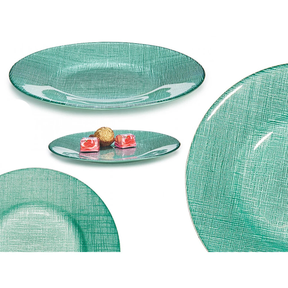 6-tlg. Kuchentellerset Frühstücksteller Dessertteller Glasteller Kristal 21cm - Bild 2 von 3