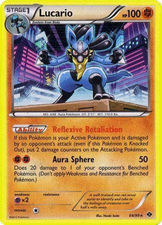 Pokemon Next Destinies Rare Card - Lucario 64/99