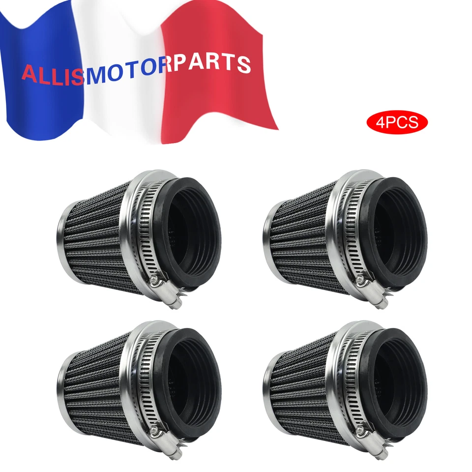 4x 50mm Filtre à Air Pour Yamaha XJR Honda CB750 Kawasaki KZ1000 Suzuki GS750 ET - Photo 1/4