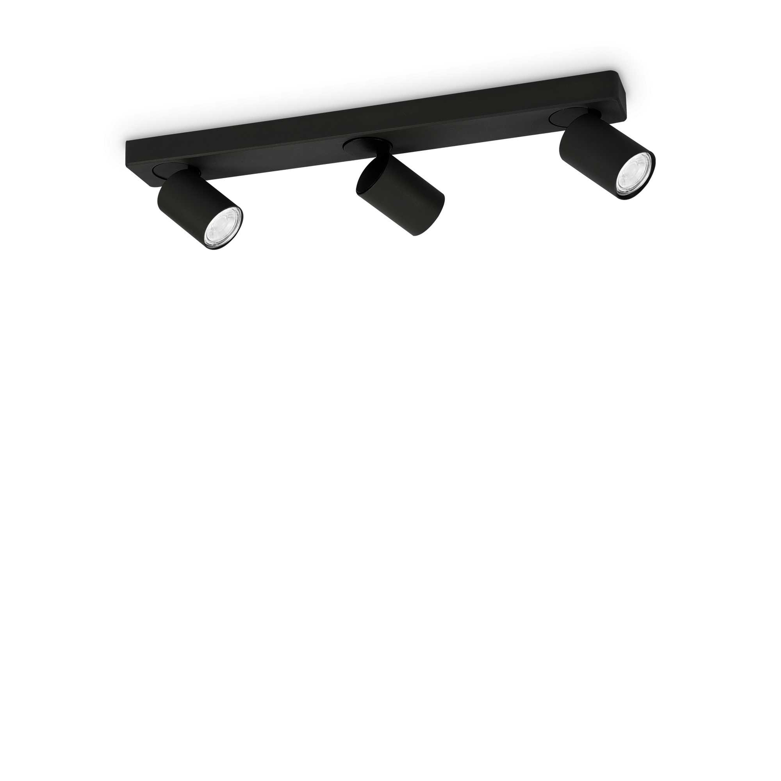 Rudy PL3 Nero Ideal Lux: Lampada da Soffitto 3 Luci GU10 per Interni
