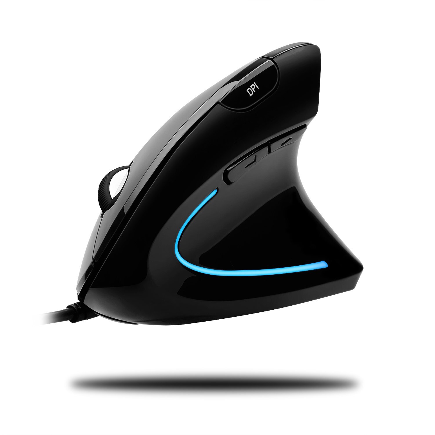 Ergonomic Vertical USB Mouse with 6 Buttons and LED Illumination for Right-Handed Users
