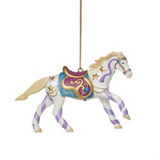 TRAIL OF PAINTED PONIES Starlight Dance Ornament 2.5" Tall Purple Ribbons, Stars
