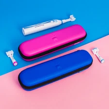 OFFICIAL Triple Bristle Sonic Electric Toothbrush CUSTOM Travel Case Blue Pink 