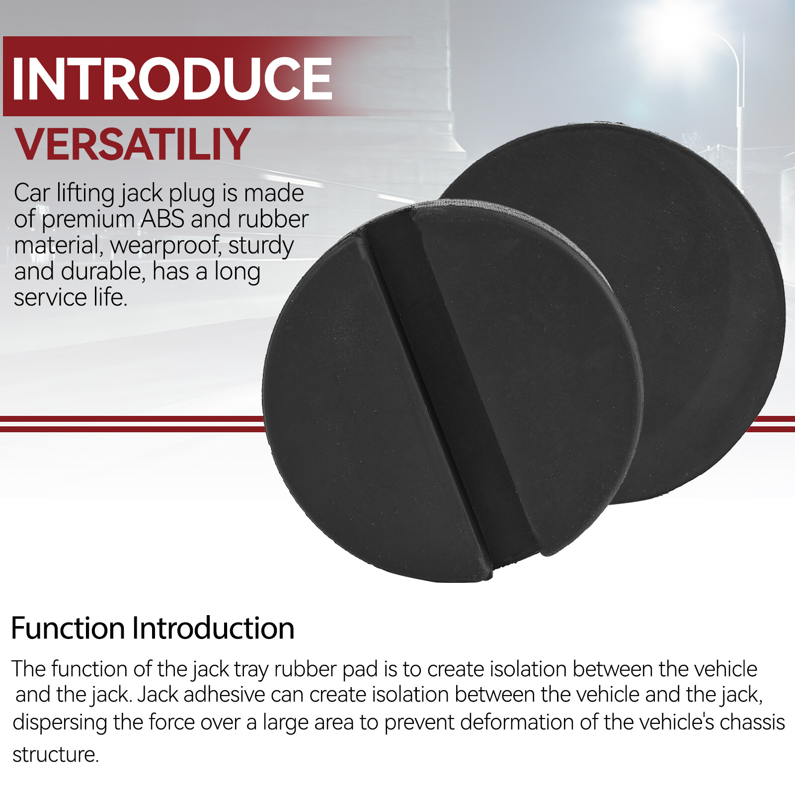 Jack Pad Disk For Jack Stands Slotted Rail Floor Jacking Rubber Car Lift Adapter