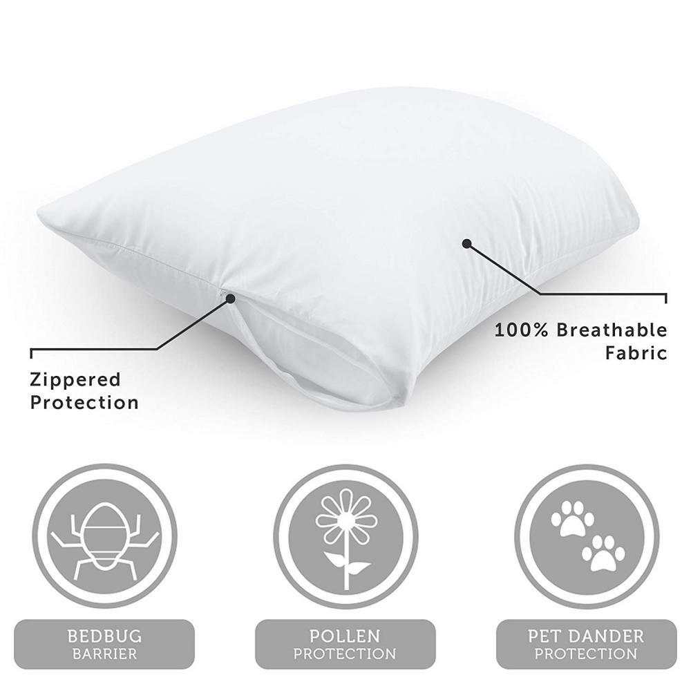 AllerEase 100 Cotton Allergy Protection Pillow Protectors 2 Pack 717261785910 eBay