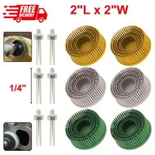 2 Inch Bristle Disc,6 Pieces Bristle Disc Grade - 120# 80# 50# Grit for Metal