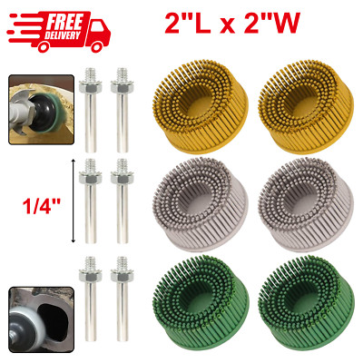 2 Inch Bristle Disc,6 Pieces Bristle Disc Grade - 120# 80# 50# Grit for Metal