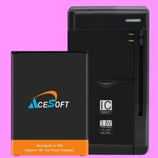 AceSoft 4690mAh Battery With Desktop Charger for LG V10 VS990 H900 H901 BL-45B1F