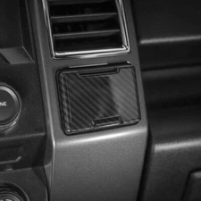 Molded Carbon Fiber Power Outlet Dashboard Trim Cover For 17-22 Ford F250 F350