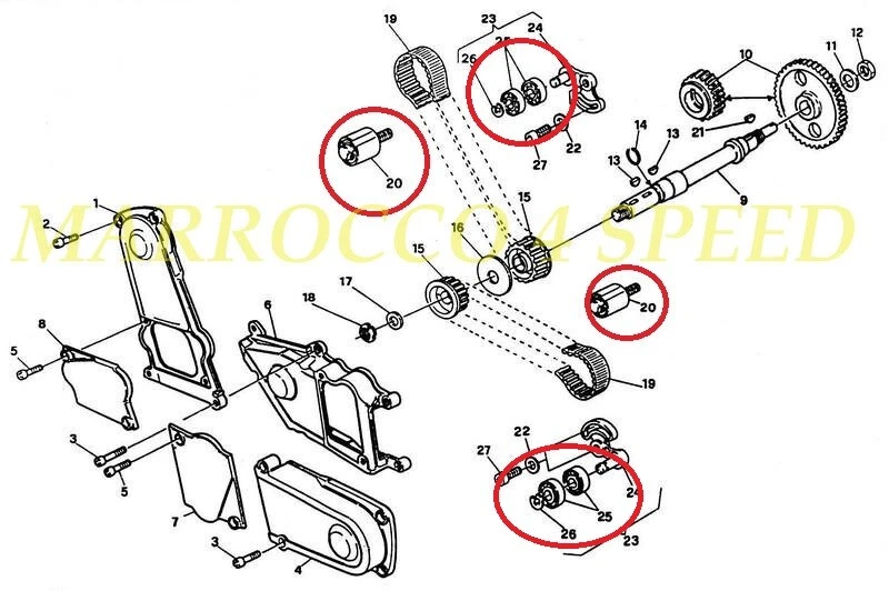 Ducati 600 750 900 SS SL Motor Correa de distribución Cojinete Tensor Rodillos Tensor Kit Foto 4 de 4