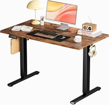40" Brown Electric Standing Desk Height Adjustable Home Office Computer Desk