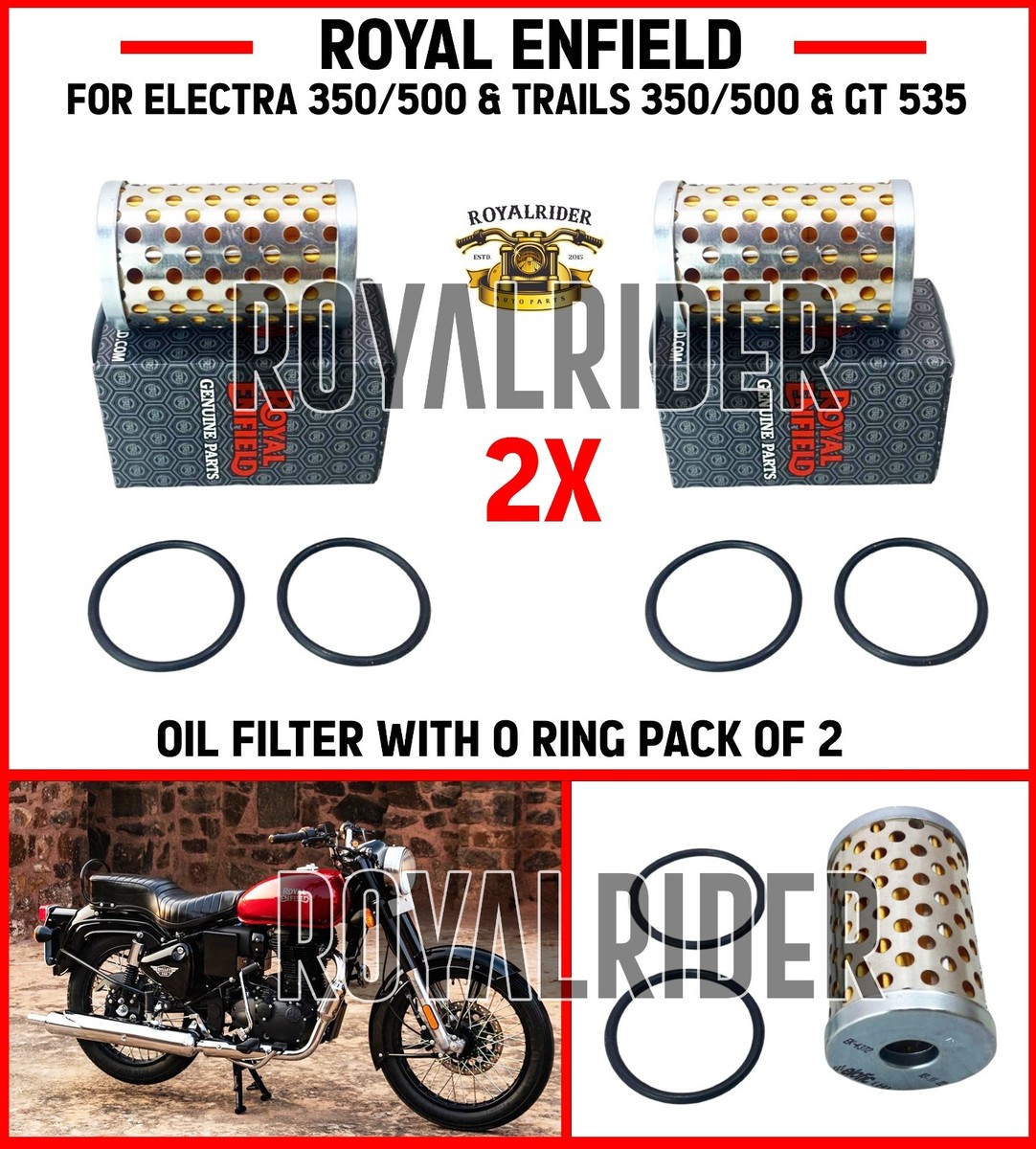 2X Fits Enfield OIL FILTER WITH O RING For GT 535 ELECTRA TRAILS 350500