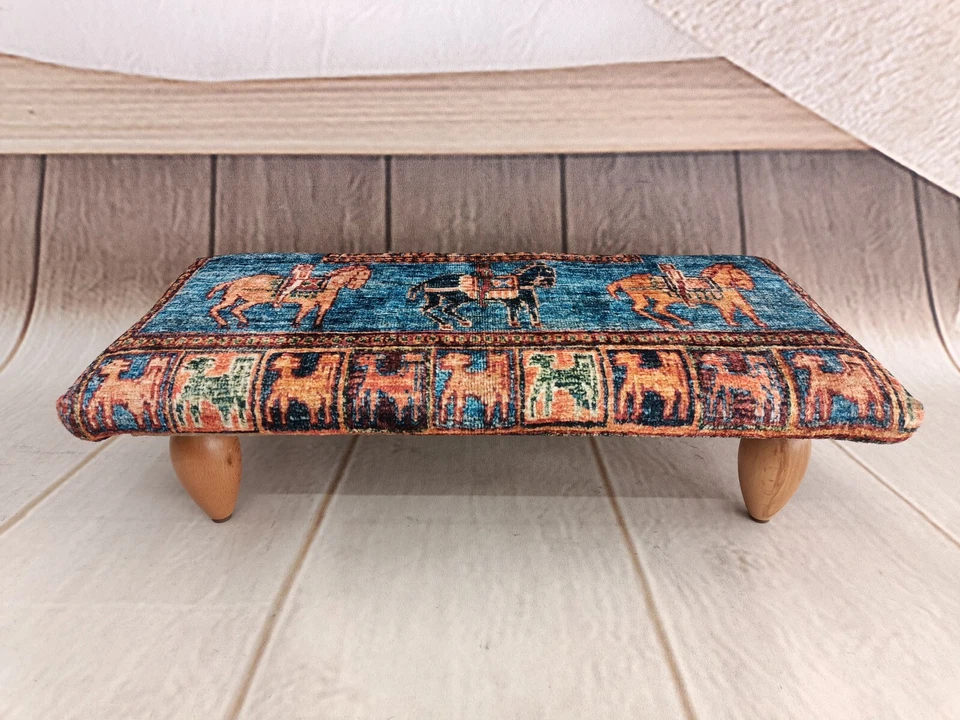 Puf reposapiés, taburete otomano, taburete auxiliar para niños, taburete de muebles cómodo Foto 2 de 4