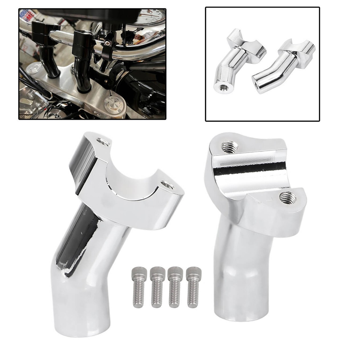 Metric Cruiser Handlebar Accessories Krator Motorcycle Handlebar Risers -  3.5 Inch Pull Back Comfort Risers For Metric Cruisers Yamaha Snowmobile  Accessories, image size:1200x1200