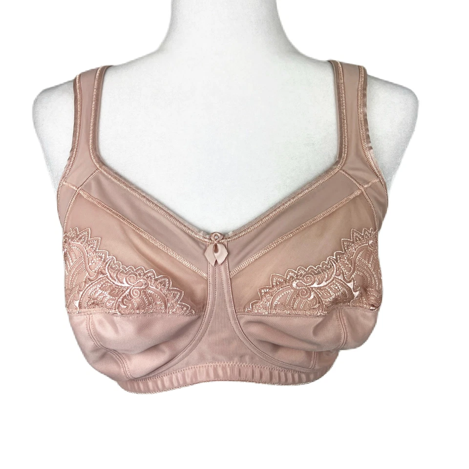 Sujetador Amoena Mujer 36DD Nude Beige Isadora SB Sin Alambres Floral Encaje Bolsillo Sujetador Foto 2 de 4