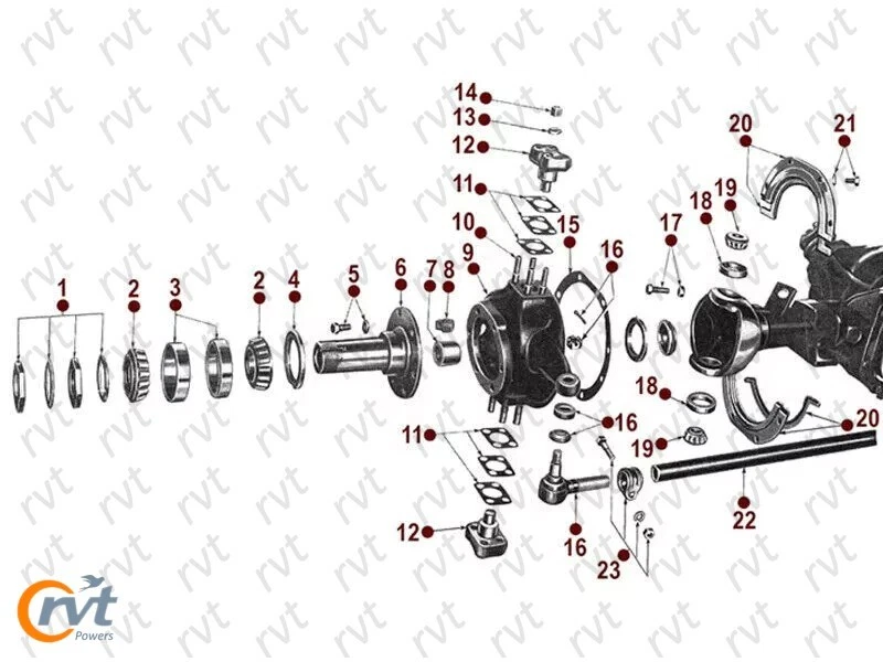 Front Axle Shaft Assy Kit Fit W.Jeep MB/GPW/CJ2A,3B,CJ5/M38/M38-D-27, 19 Spline — 第 2/4 张图片
