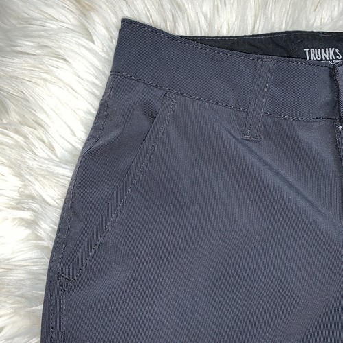 Trunks Boys Size Youth Small Charcoal Gray Nylon-Like Multi-Functional Shorts - Picture 4 of 8