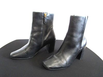 Cole Haan Grand 360 Black Leather High Heel Ankle Boots 