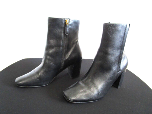 Cole Haan Grand 360 Black Leather High Heel Ankle Boots Women Sz 8 B - 第 1/12 張圖片