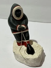 Vintage Boma Canada Inuit Seal Hunter Fisherman Figurine