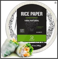 Rice Paper, White Rice Paper Wrappers, 1 Pack, 34 Sheets-Fresh Spring Rol