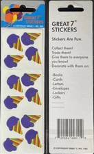 12 packages of Fuzzy Ice Cream Stickers, "Great 7" Sticker Design, PFZ6301