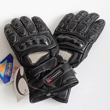 🔥Hipora Gearx Thinsulate Thermal Armoured Leather Motorcycle Gloves Small Black