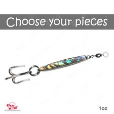 Fish WOW! 1oz Diamond Jig Mylar Trolling from 1pc 2pcs 3 5 10 20pcs laser New