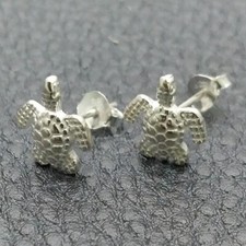 .925 STERLING SILVER STUD EARRINGS TURTLE DESIGN M712