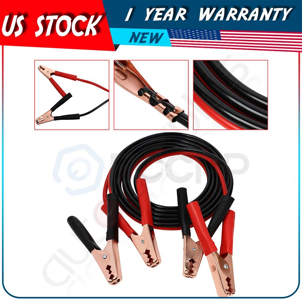 10 Gauge Booster Jumper Cables 12 FT Emergency Car Battery Jumping