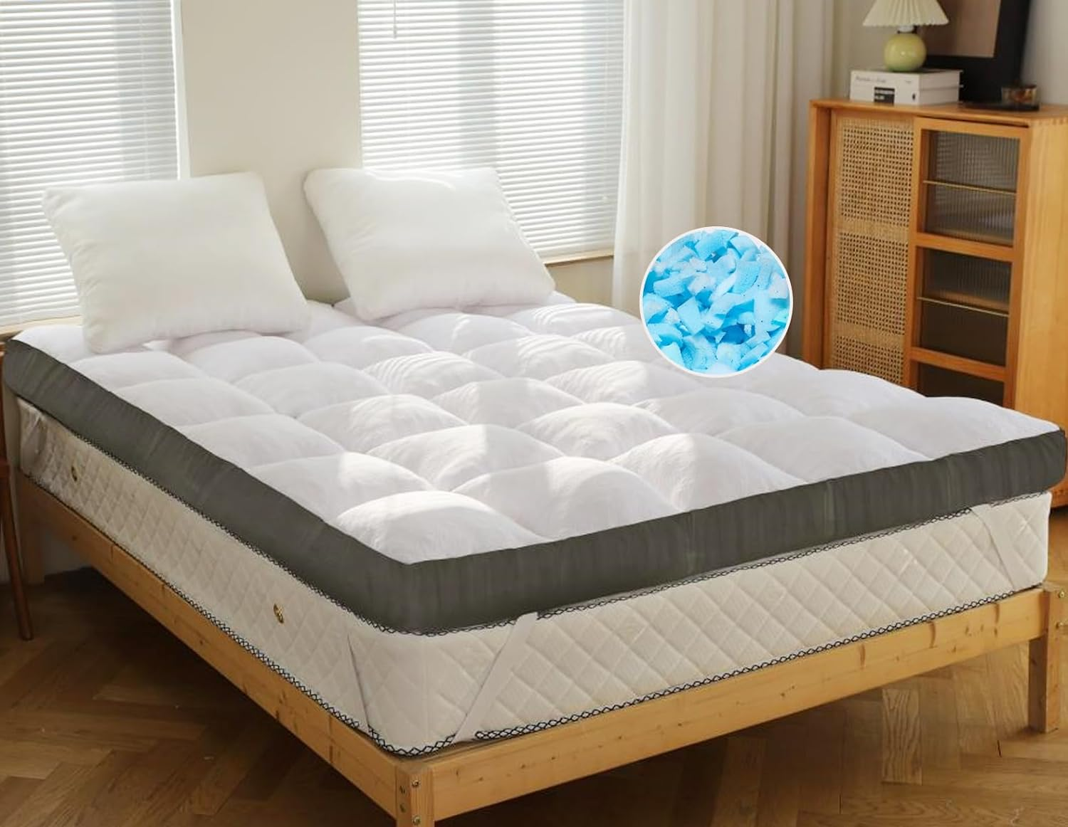 3 Inch Memory Foam Mattress Topper Queen Size Memory Foam Filled Warming Cooling