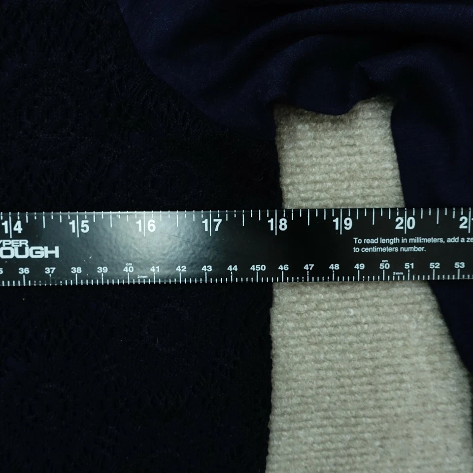 Top Liz Claiborne Mujer Talla M Azul Marino Tejido Abierto Medallón Manga 3/4 Mezcla Algodón Foto 4 de 4