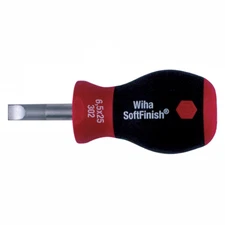 Wiha 30255 Stubby Slotted Screwdriver with SoftFinish Handle, 5.0 x 25mm