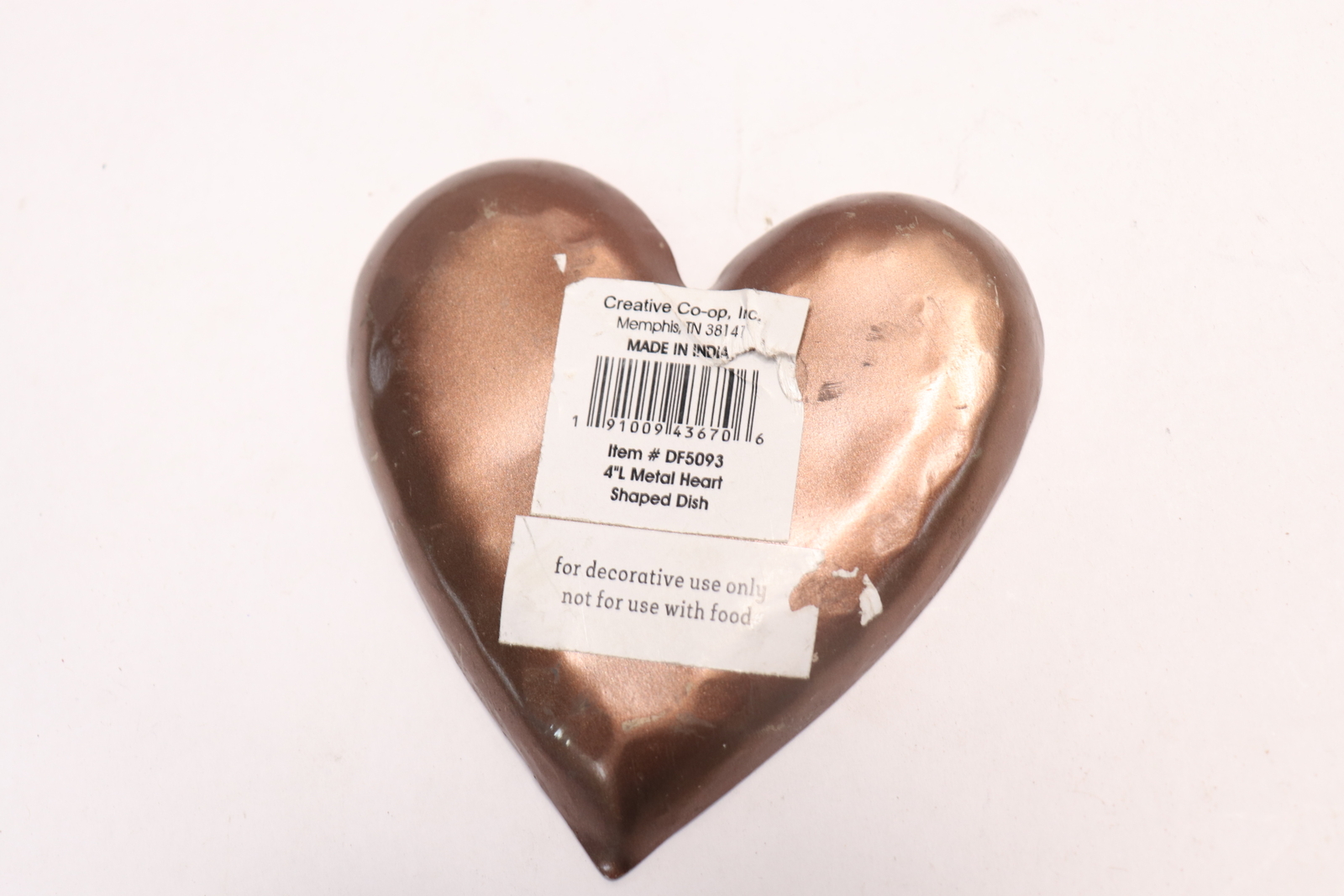 Vintage Rustic Pounded Copper Metal Dish Tray  -image