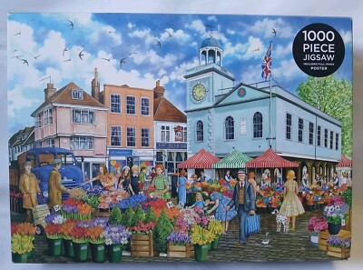 Faversham Market Place Guildhall 1000 Teile Puzzle WH Smith Kent vollständig