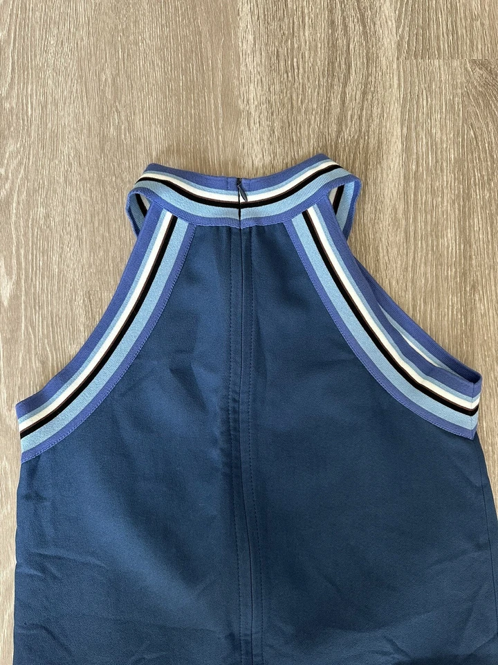 Vestido para mujer Longchamp azul talla 36 azul marrón blanco 7824CFA vestido con cremallera completa Foto 3 de 4