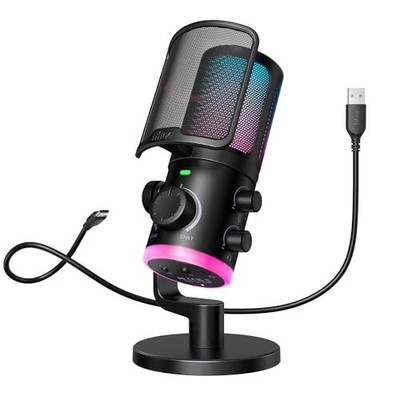 FIFINE gaming condenser microphone for PC with RGB function from Japan