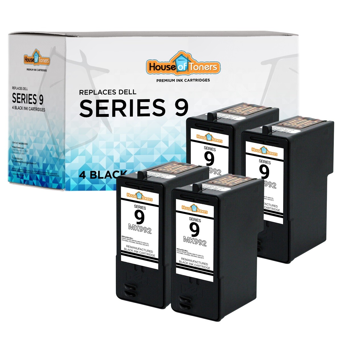 4 Pack Series 9 MK990 Black Ink Cartridge for Dell 926 v305 v305w v305x Printer eBay