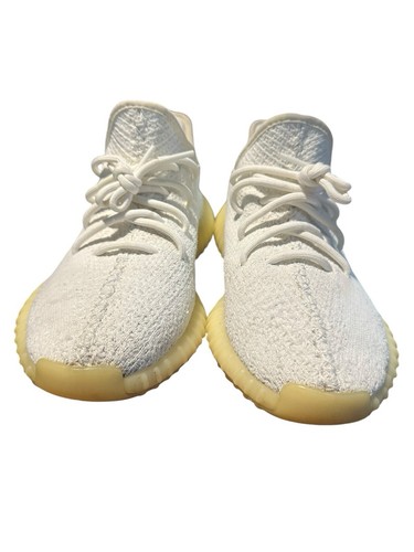 Adidas Size 9 Men’s Yeezy Boost 350 V2 Low Cream White / Triple White GUC S134-1 - Picture 8 of 16