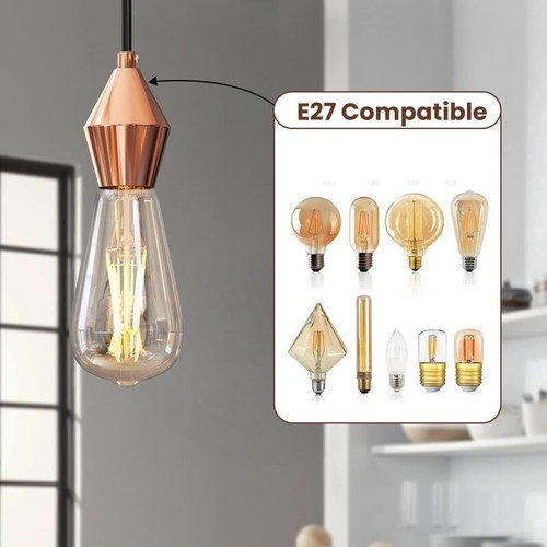 Vintage E27 Edison Birne Lampenfassung Antik Industrielampe Leuchte - Bild 50 von 52