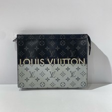 Louis Vuitton Pochette Voyage Black Silver Pouch Toiletry Bag
