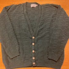 Vintage T.L.C. By Lambert Green Cardigan Sweater Size XL Made In USA