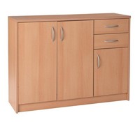 Kommode Sideboard Highboard Schrank Anrichte Mit 3 TüRen 2 Schubladen Buche