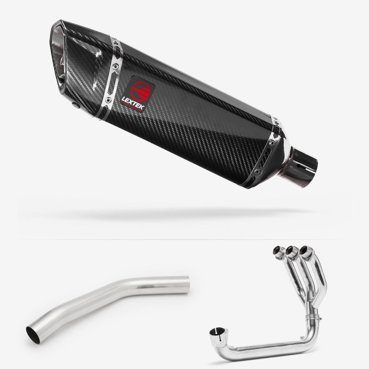 Lextek Carbon Fibre SP9C 300mm Exhaust System for Triumph Tiger 800 (10-21) NEW